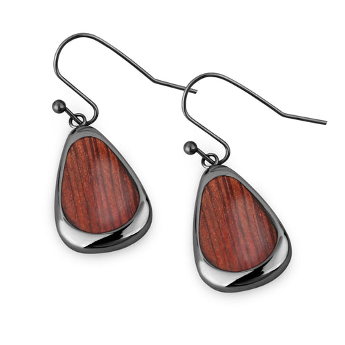 Jarrah Drop Earrings - Gunmetal - Tyalla - Woodsman Jewelry